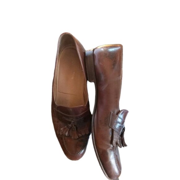 Nordstrom Mens Dress Shoes 10M Brown Leather Tassel Loafers Slip On Classic